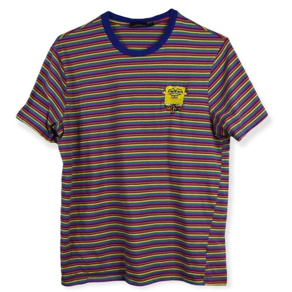 Nickelodeon Spongebob Squarepants L Kids Unisex Cotton Stripe Multicolor - Picture 1 of 8